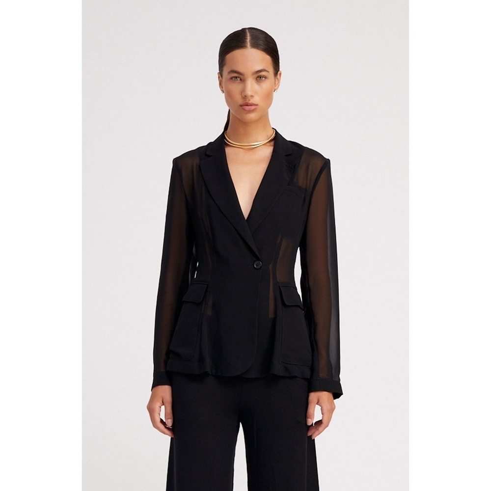 NWT SPRWMN Silk Fitted Blazer